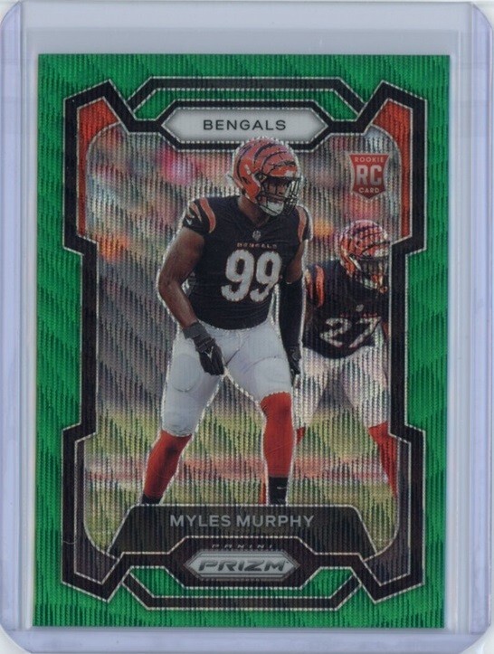MYLES MURPHY 2023 Panini Prizm GREEN Wave RC Rookie #320 Bengals Clemson