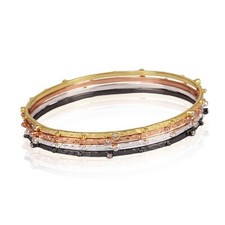 4 Piece Bangles White Cubic Zirconia Gemstone Bridal Fashion Multi Set Bangle