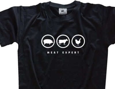 Meat Expert Grillmeister Fleisch Grillen BBQ Grillzange Grillkohle T-Shirt