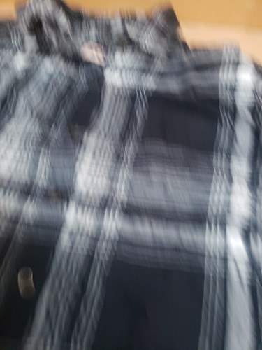 So black white Gray plaid button up long sleeve top youth size large 10/12 - Picture 5 of 6