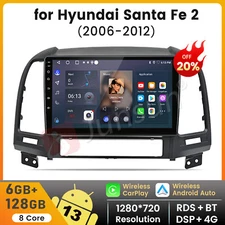 6+128GB For Hyundai Santa Fe 2 2006-2012 Android 13 Car Stereo Radio GPS Carplay