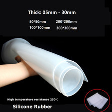 White Silicone Rubber Sheet Plate Mat 0.5 - 30mm Thick Translucent High Temp.