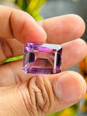 Natural 70.30 Ct Brazilian Purple Topaz Emerald Cut GIE Certified Loose Gemstone