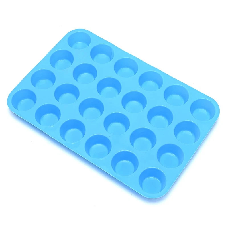 24 Cavity Pan Tray Silicone Mini Cupcake Cookie Bakeware Baking Mold Muffin