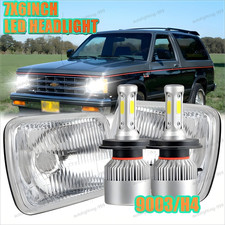 Pair For 1982-1993 Chevy S10 Blazer Sequential 7x6 5x7 Inch Led Headlight Hilo
