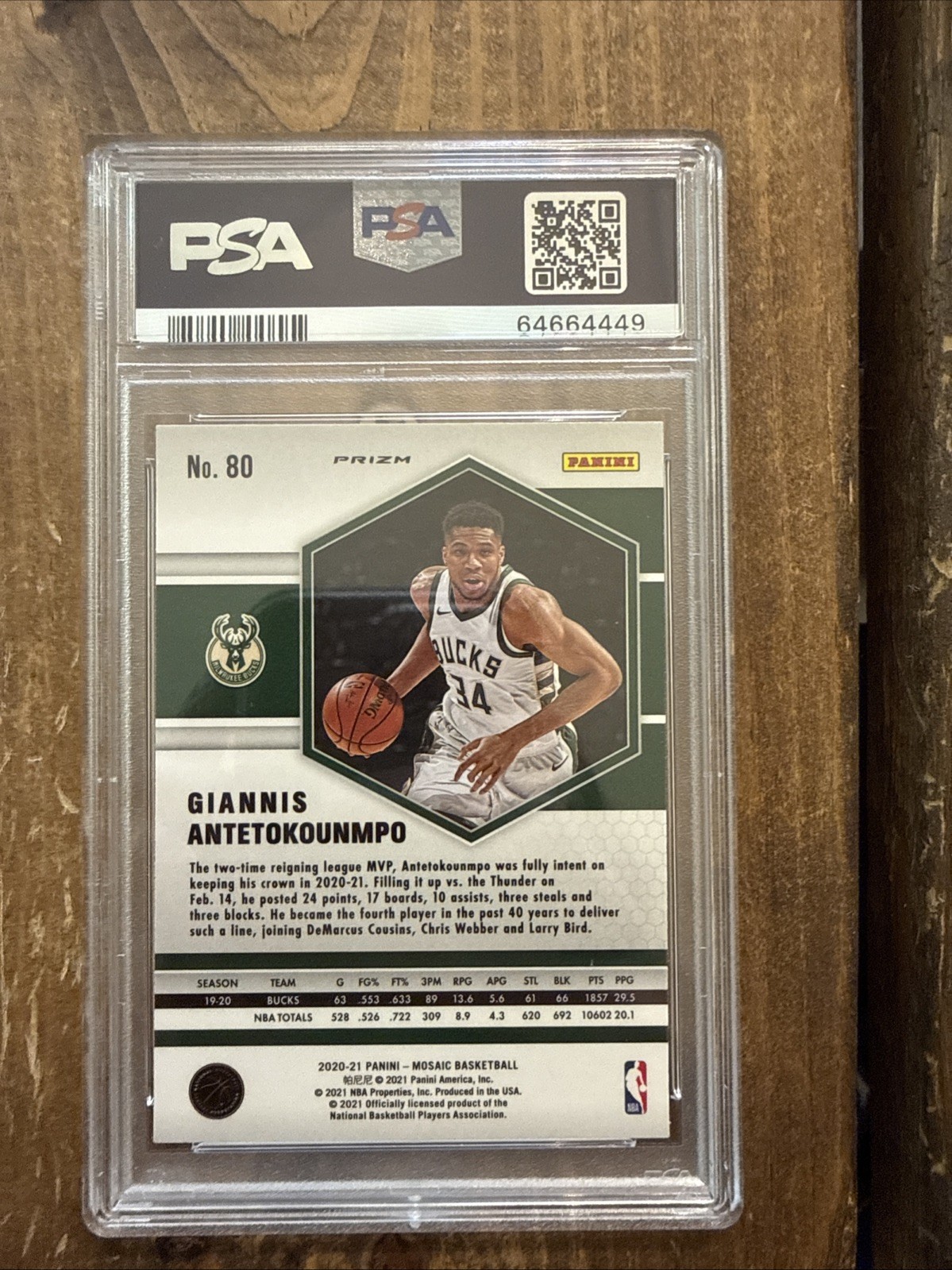 2020 Mosaic Giannis Antetokounmpo Genesis SP CASE HIT PSA 10 GEM MINT Bucks Heat view 2