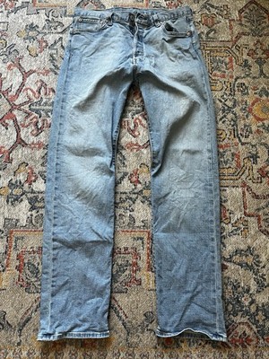 Levi's 501 Series Men's Light Blue Straight Jeans Regular Fit Button Fly