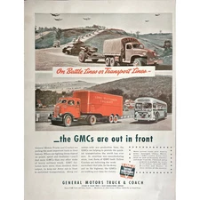 General Motors Trucks 1942 Vintage Print Ad War Time GMC Memorabilia Transport