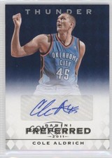 2011-12 Panini Preferred Blue 21/49 Cole Aldrich #291 Auto 0a1