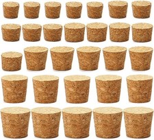 30PCS Natural Cork Stoppers for Glass Bottles and DIY Projects, Tapered Design