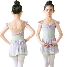 Kids Girls Dancewear Practice Dress Competitions Outfit Stage Ballet Dance Mesh