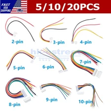 Lot JST ZH 1.5mm 2/3/4/5/6/7/8/9/10Pin Connector Plug Wire Cable Single Ended
