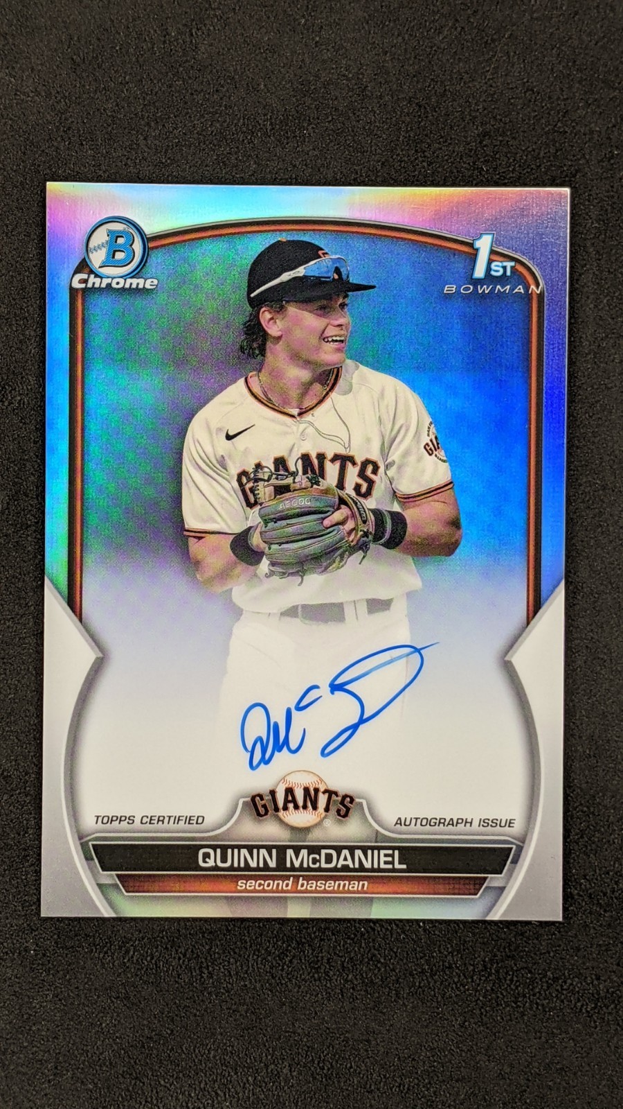 QUINN MCDANIEL 2023 Bowman Draft Chrome Auto #CDA-QMC Refractor /499 Giants