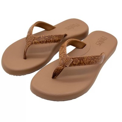 Women's FloJos Rosita Artisan Memory F Flip Flop Sandals, Sizes Choice Black/Tan