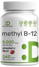 DEAL SUPPLEMENT Methyl B-12 Vitamins 5000 mcg, 240 240 Count Pack of 1 