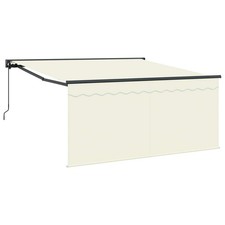 vidaXL Retractable Awning Cream 350 x 250 cm Polyester and Aluminium, Adjustable