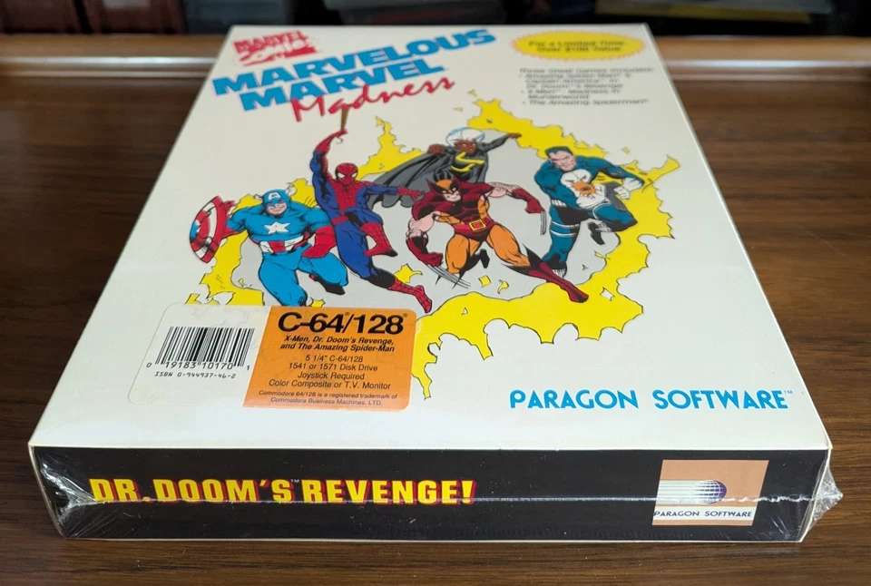 NEW Marvelous Marvel Madness Factory SEALED BIG BOX Paragon Commodore 64 128 C64 - Image 4 of 4