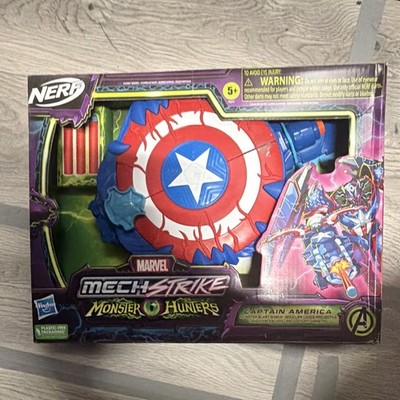 Marvel Avengers NERF Mech Strike Captain America Blast Shield Monster Hunters
