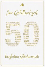 Goldhochzeit - 50. Hochzeitstag - Glückwunschkarte im Format 11,5 x 17 cm mit Br