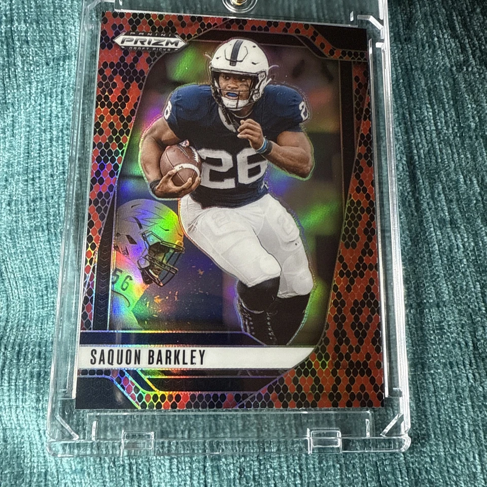 Selecciones de draft Panini Prizm 2025 #190 Saquon Barkley - Piel de serpiente Prizm - Penn State Foto 3 de 4