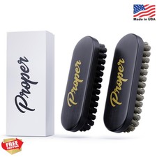 Premium Horse Hair Leather Brushes Set for Car Detailing, Furniture  Upholstery