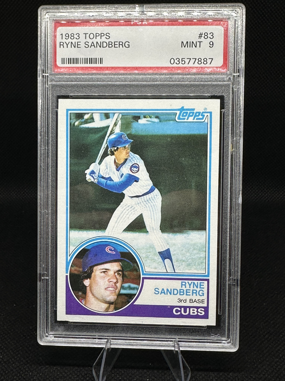 1983 TOPPS #83 RYNE SANDBERG ROOKIE RC PSA 9