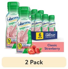  2 pack Glucerna Hunger Smart Diabetic Protein Shake, Classic Strawberry, 10-fl