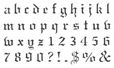 Really Great Stencils Old English Letters 4 Stencil, 4.7x8", Alphabet Lowercase