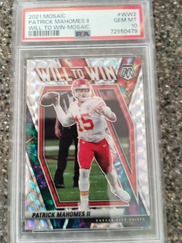 Panini Mosaic Will to Win Patrick Mahomes II WW-2 Mosaic Prizm PSA 10 Chiefs