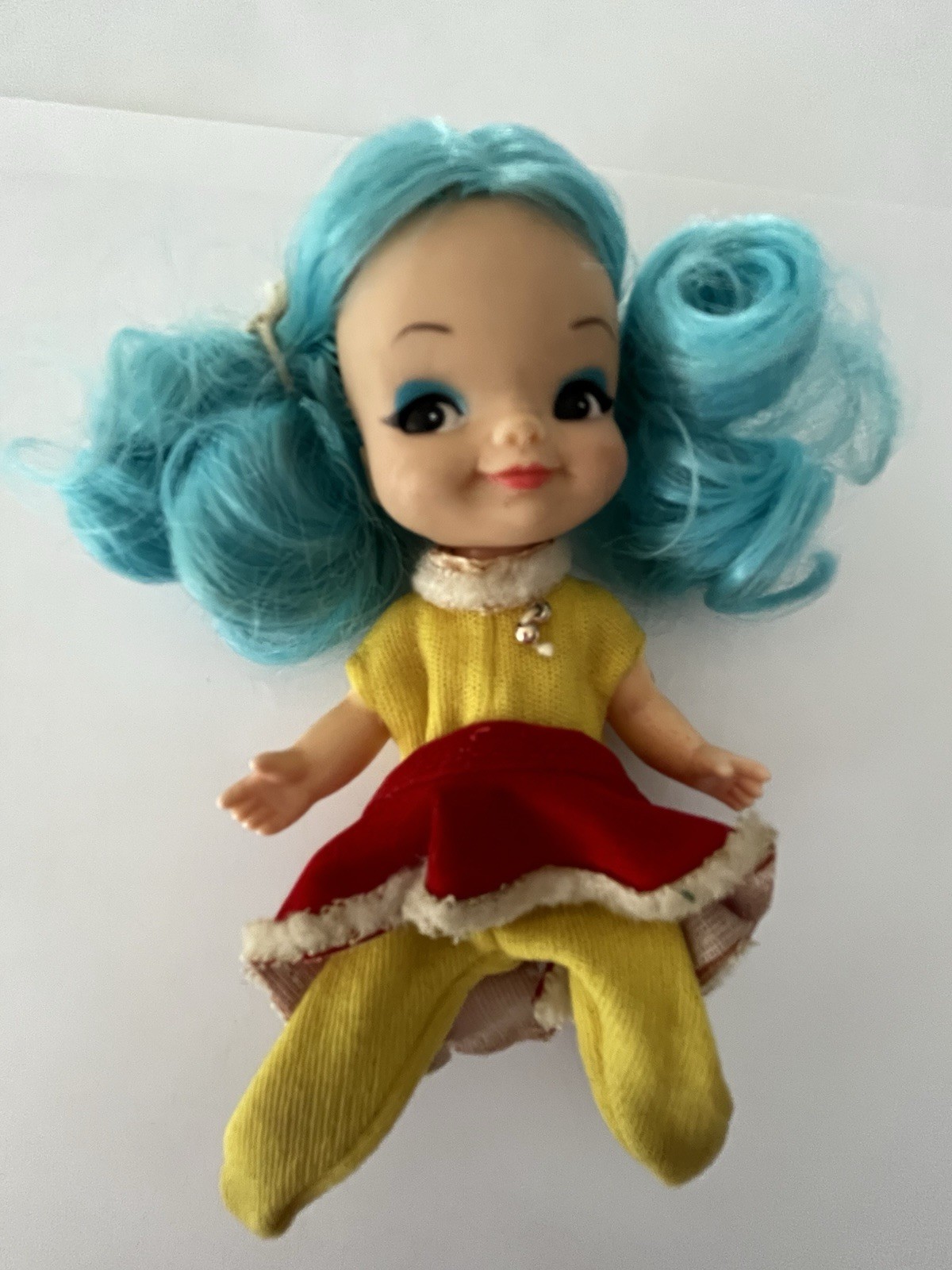 Vintage Remco Sally Skater Finger Dings 1969 Blue Hair Hong Kong
