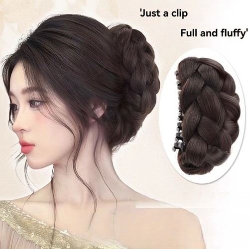 Fluffy Bun Head Wig Natural Hairpiece New Wig Hair Clip  Women - Picture 1 of 14