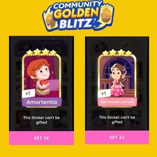 Monopoly Go STICKERS Golden Blitz Amortentia/Hermione's Arrival CHEAPST DELIVERY