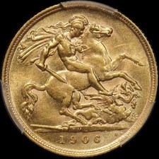 1906 Melbourne Edward VII Half Sovereign PCGS AU58
