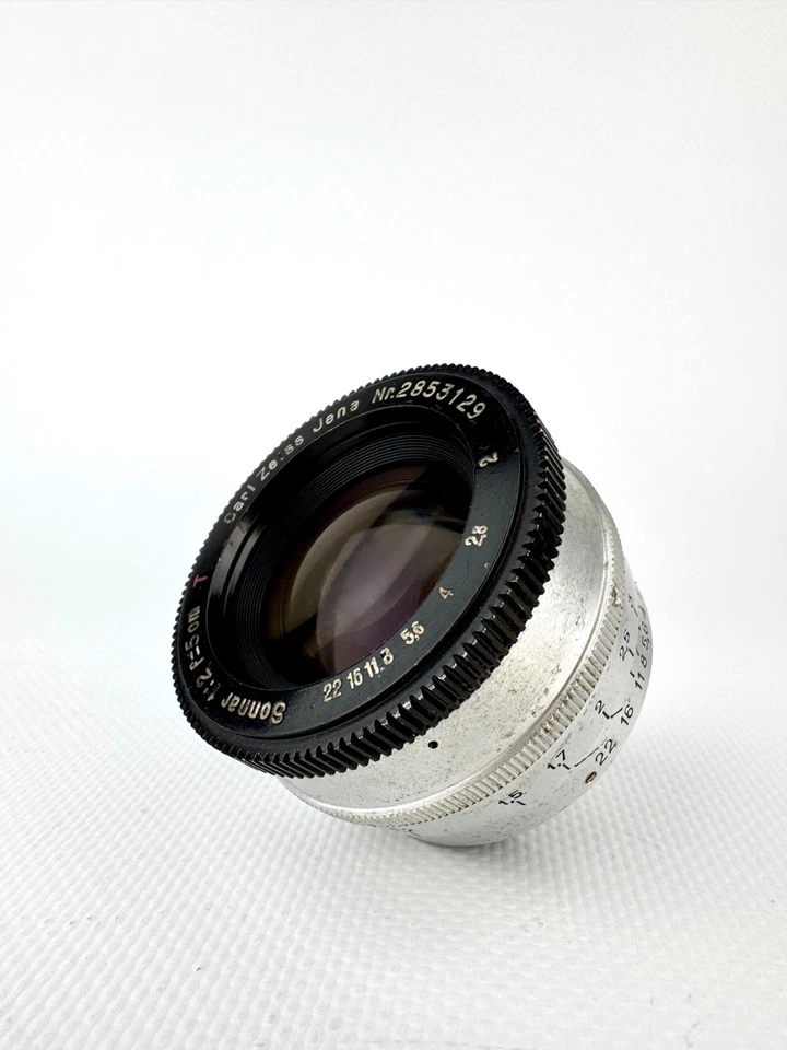 Lens Carl Zeiss Jena Sonnar 5cm  f/2  RED T Mount M39/L39 - Image 2 of 4