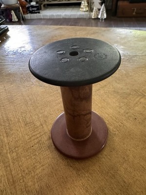Vintage Wooden Textile Spool Cedar Throwing Mills Scranton PA Industrial Decor