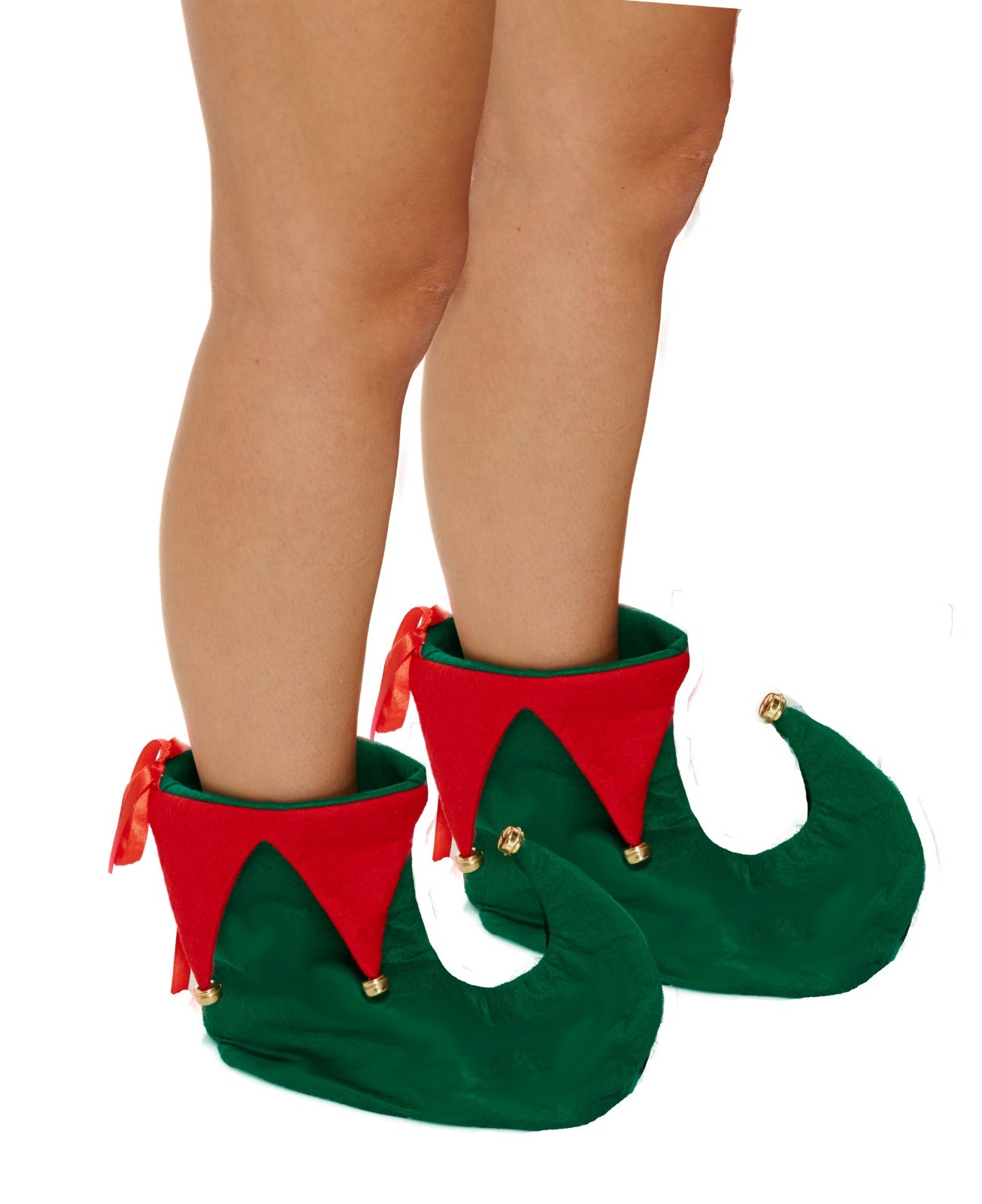 Adultos De Lujo Botas Elfo Rojo Verde Navidad Navidad Santa Ayudante Disfraz Zapatos
