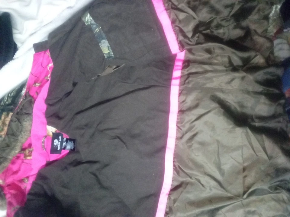 Casaco Mossy Oak camuflado rosa feminino tamanho XL capuz isolado zíper completo - Imagem 3 de 4