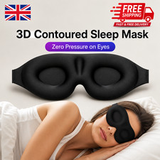 Soft Padded Sleep 3D Mask Eye Blackout Luxurious Blindfold Travel Eye Cover UK