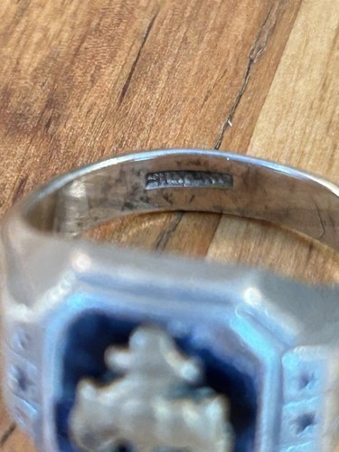 VTG WWII Sterling Silver United States Navy Military USN Anchor Ring Men's S-11 - Picture 10 of 16