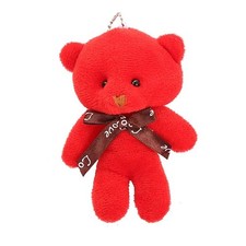 Teddy Bear Red 4 Inch Stuffed Animal Plush Dolls Keychains Pendants 10 Pcs
