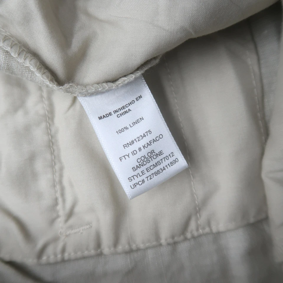 Pantalones Cortos Ellen Tracy Mujer 100% Lino Talla Grande Beige Pull On Resort Vacaciones Foto 4 de 4