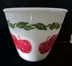 1950s Vintage Hazel Atlas Milk Glass Apple Small Mixing Bowl 5.25"H MCM Dishware