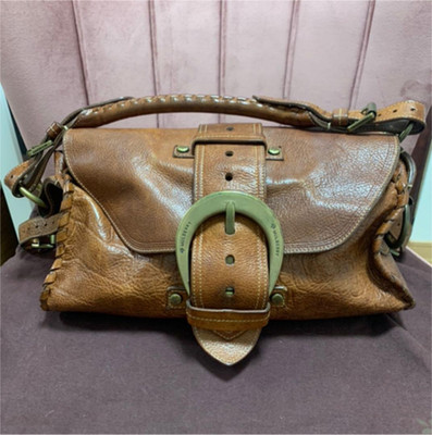 Mulberry Leather Shoulder Bag Handbag Auth Brown Medium Women UK