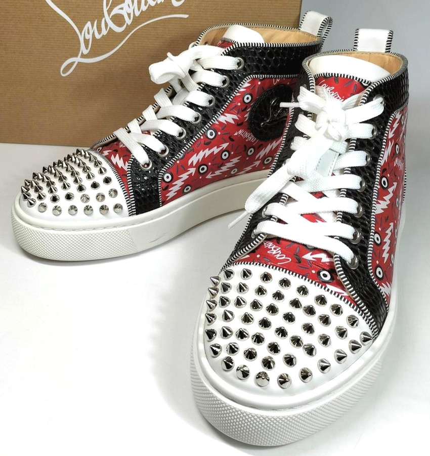 Christian Louboutin Super Lou Spikes Orlato Flat Women’s Size 36 US 6 with Box image 2