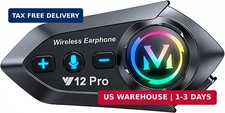 Motorcycle Helmet Bluetooth Headset 2 Way Intercom 550 Yards,HIFI Sound,Noise