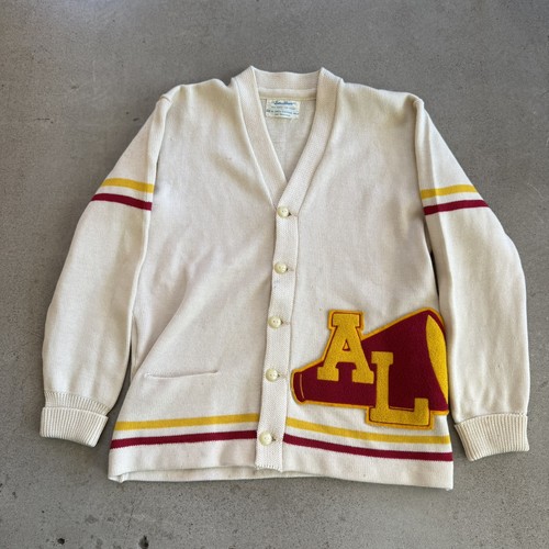 VTG 50s School Varsity Cardigan Letterman Sweater XL 1950s School Wool Knit