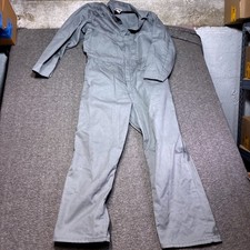 Dickies Coveralls Mens 44 Grey Long Sleeve Workwear Twill Mechanic Distressed