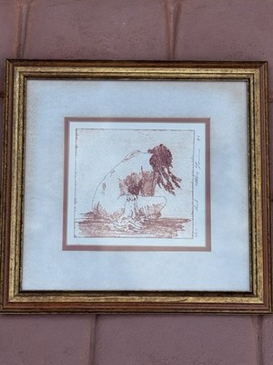 Vintage 1971 M. Torino  Lost  - Framed & Matted Signed Etching - #6/50