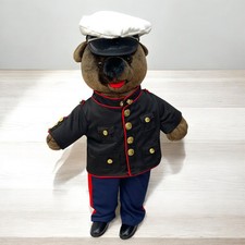 J.J. Wind Patriot Bear United States Marine Corp Plush w/ Uniform  No belt EUC