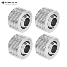 Barrowch G1/4" to 3/8" ID, 1/2" OD Compression Fitting Soft Tubing 4 Pack Silver